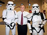 CFA Tempe Assistant Superintendent Jerald Lewis enjoyed getting his picture made with the Stormtroopers. © Denise Gary