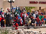 Superheroes from Arizona Avengers and Justice League Arizona gather outside Hero Comics to support KNTR. © Bruce Matsunaga