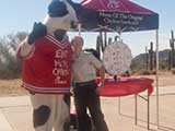 Attendees got to spin the Chick-fil-A prize wheel . . .