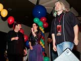 James Owen, Heather Fagan, and PJ comment on the contestants' attire. © Bruce Matsunaga