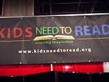 The Kids Need to Read banner beckons. © Robert Gary
