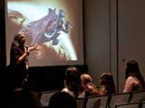PJ shows an alien spaceship. © Bruce Matsunaga