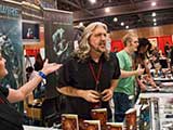 PJ demonstrates how he tried to figure out if he recognized any of the punkers during the signings. © Robert Gary